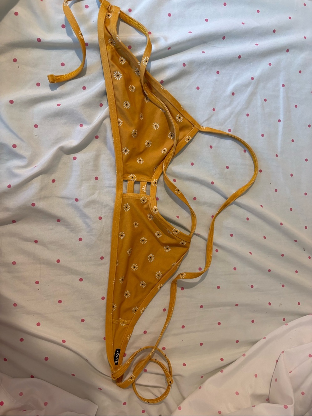 Jolyn Clothing Mustard Yellow Daisy Print Bikini Top + Yellow Bottoms